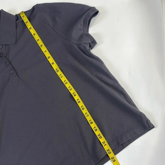 NWT Calia Pique Puff Sleeves Polo T-Shirt XXL Carbon Gray 3/4 Button Down Golf - Picture 15 of 16